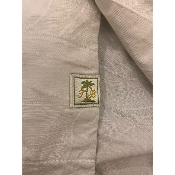 Tommy Bahama 100% Silk Hawaiian Palm Tree Button Down Shirt Men’s XL Cream - Picture 3 of 5